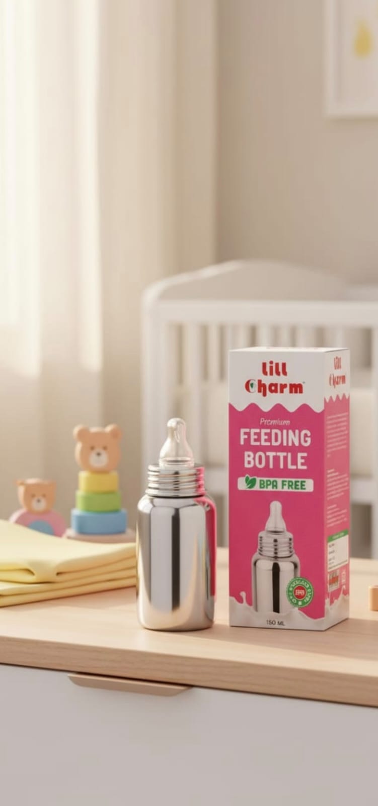 Premium Stainless Steel Feeding Bottle